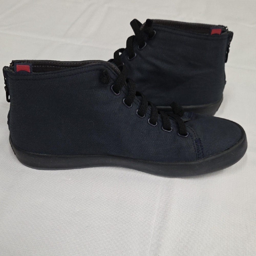 Camper Navy Canvad Sneaker/Boots Zip Back